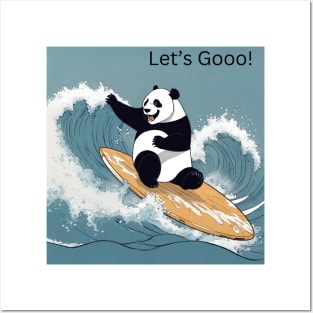 Surfing Panda Posters and Art